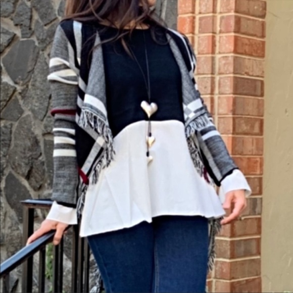 PARIS BLACK LEATHER CHAIN DROPPED HEART NECKLACE - Picture 3 of 7